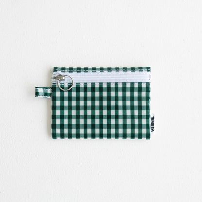 FLAT POUCH SMALL／GINGHAM GREEN