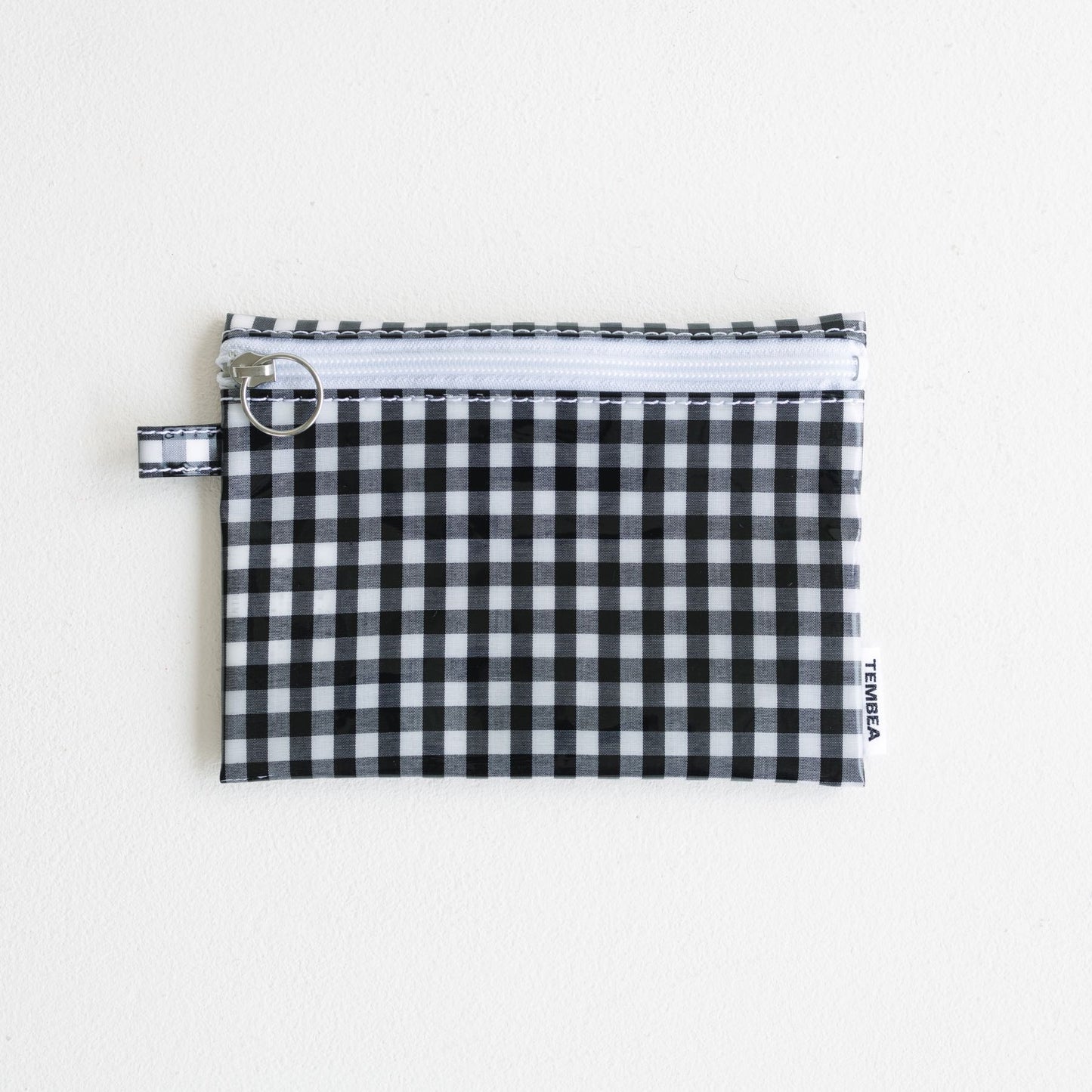FLAT POUCH MEDIUM／GINGHAM BLACK