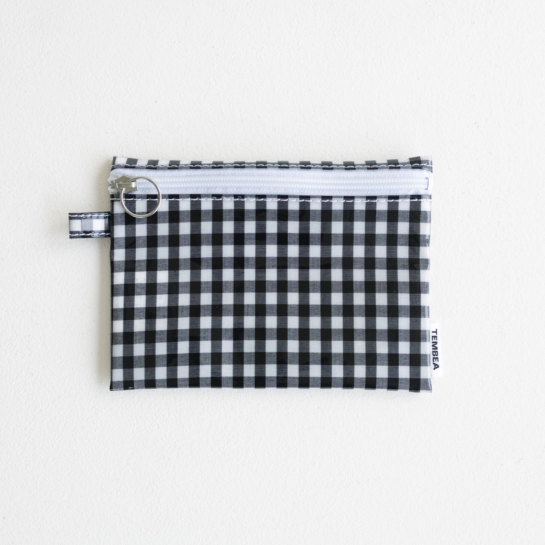FLAT POUCH MEDIUM／GINGHAM BLACK
