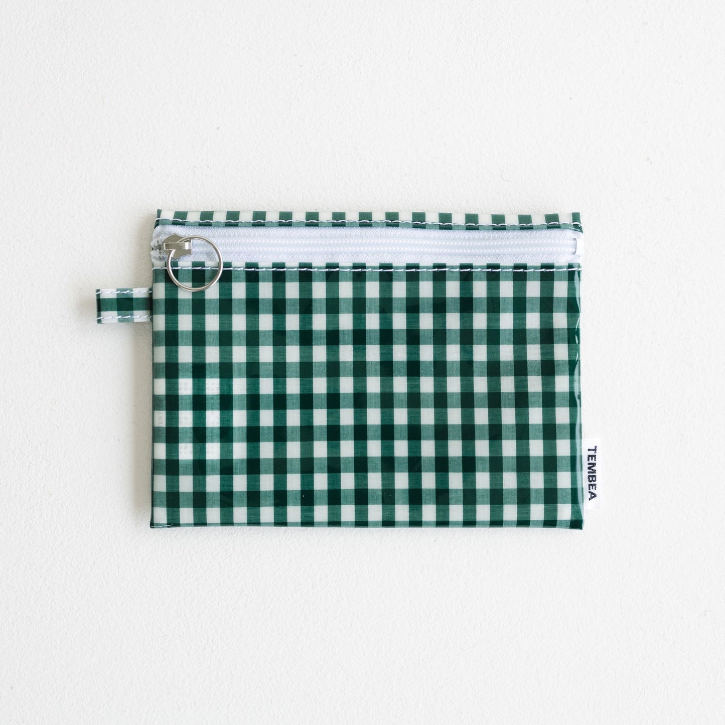 FLAT POUCH MEDIUM／GINGHAM GREEN