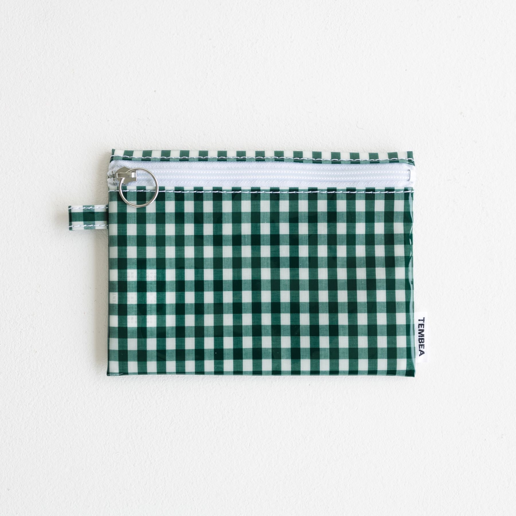 FLAT POUCH MEDIUM／GINGHAM GREEN