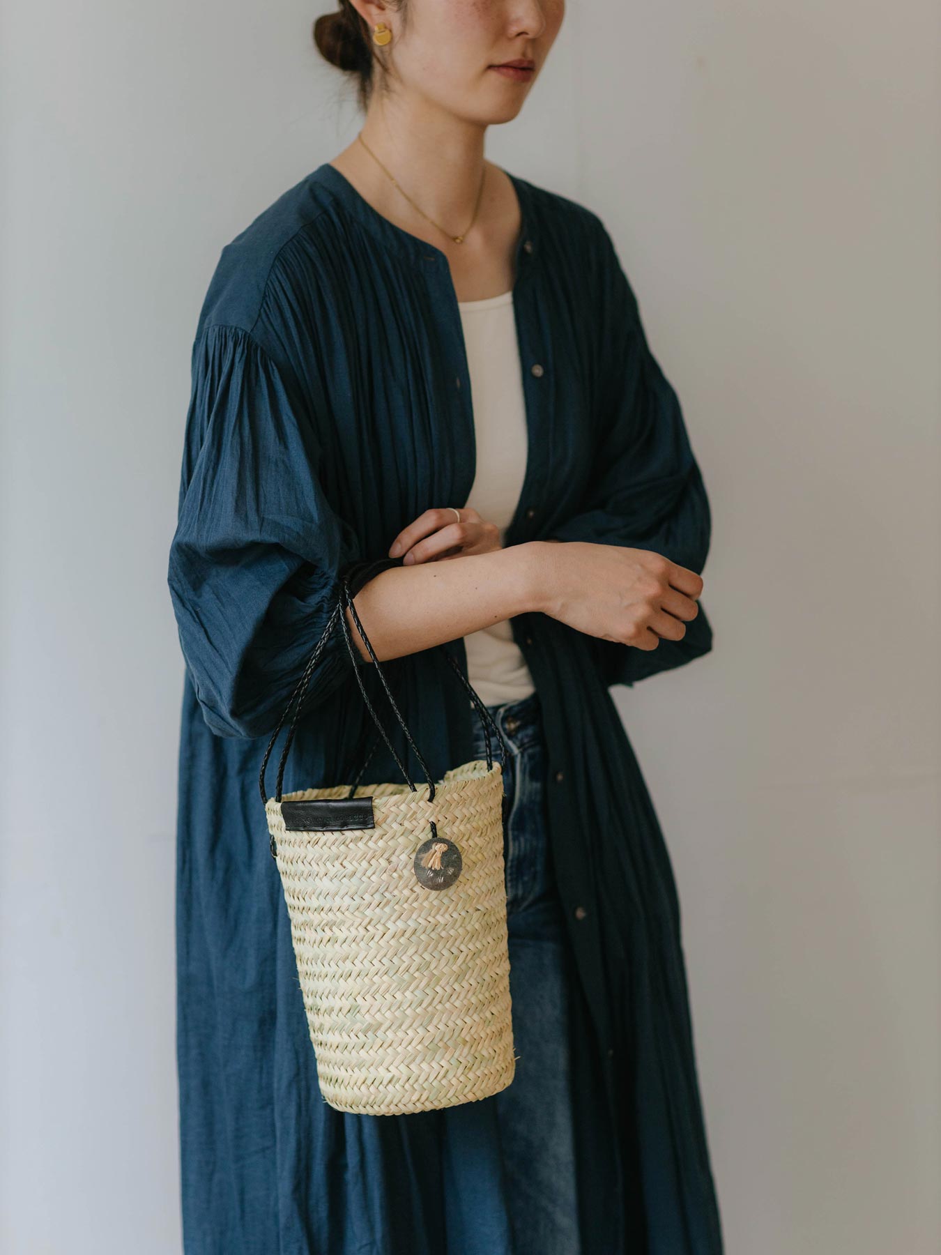 warang wayan × Orné de Feuilles カゴバッグ