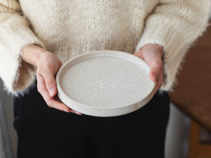 megumi tsukazaki 陶胎籠盆／貫入