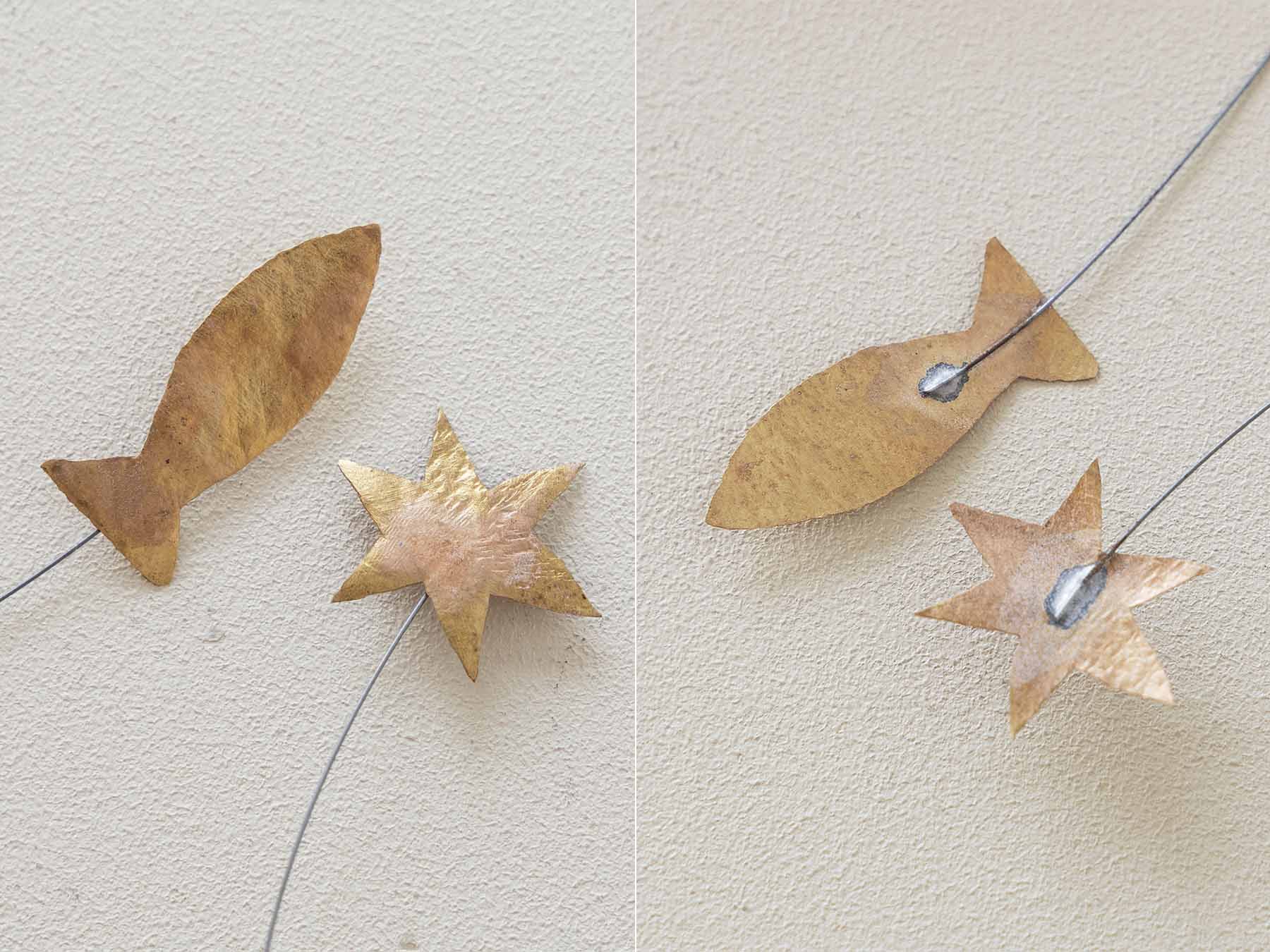 星や魚のモチーフはラフな仕上がりです