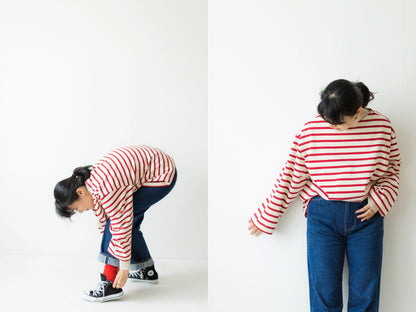 MidiUmi ボーダーワイドプルオーバー