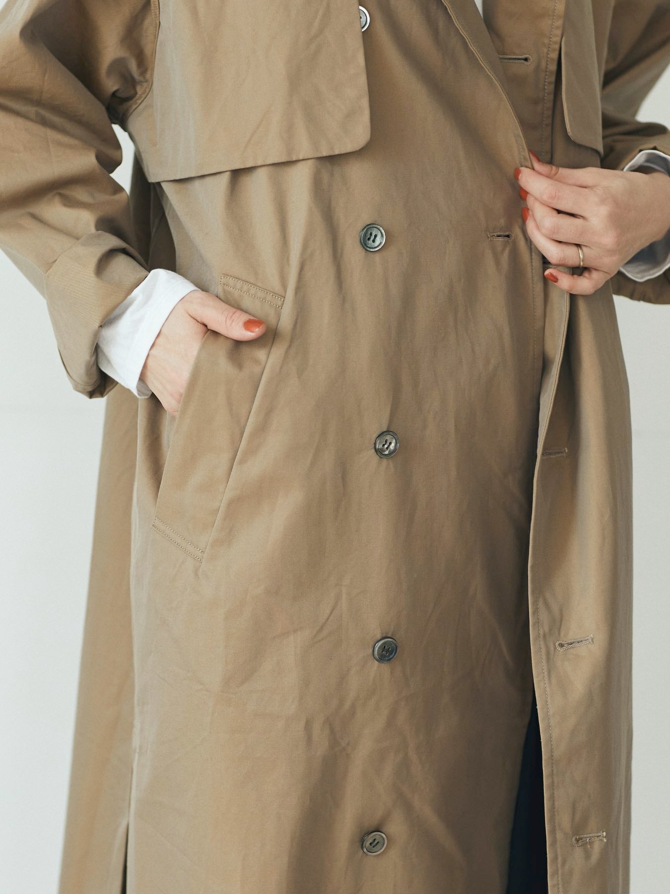 TISSU・HIGH DENSITY EFFORTLESS TRENCH／キャメル