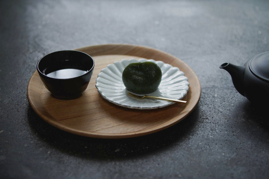 東屋 山茶盆／欅