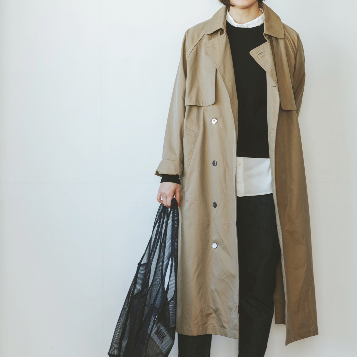 TISSU・HIGH DENSITY EFFORTLESS TRENCH／キャメル