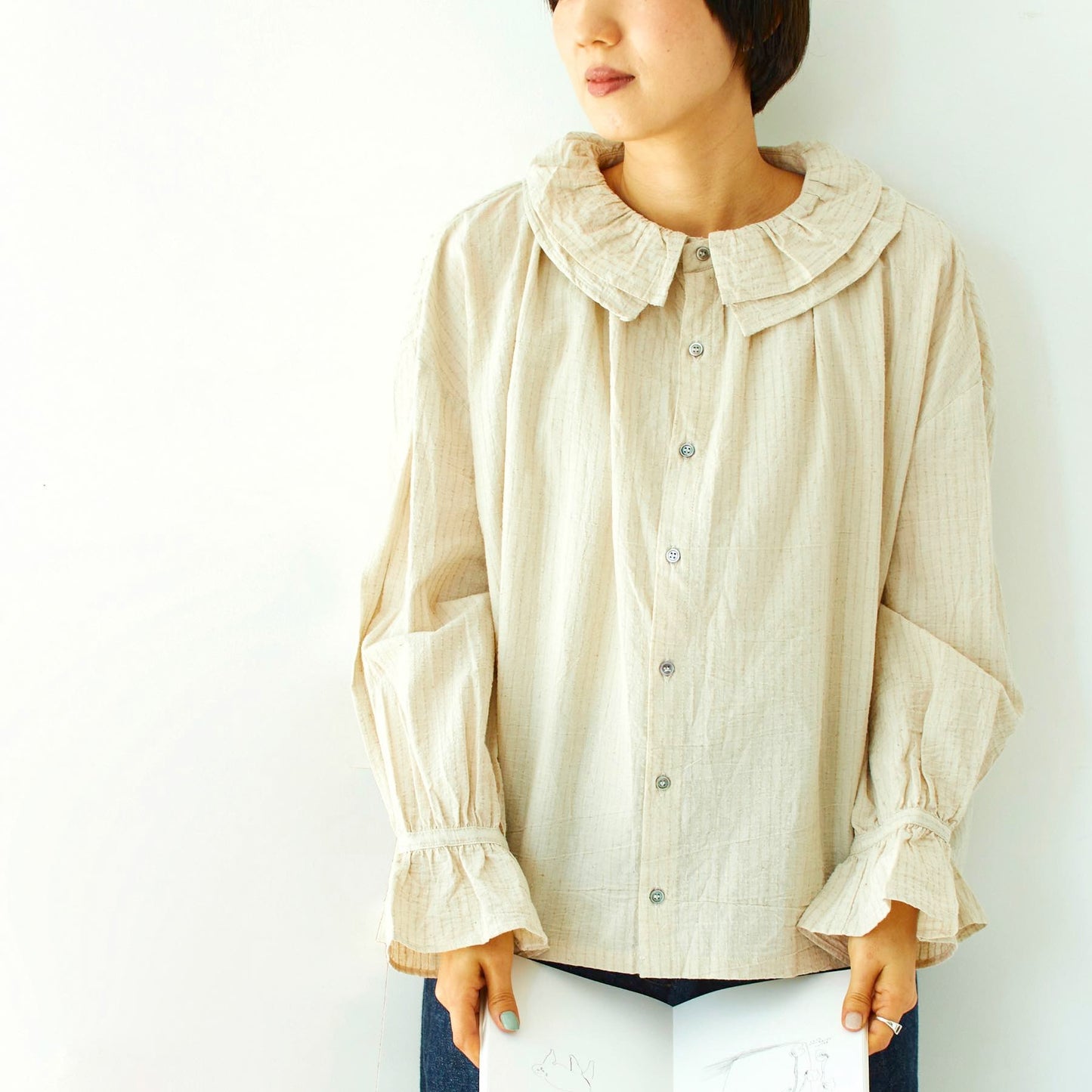 ichi Antiquités  Azumadaki Dobby Stripe Shirt