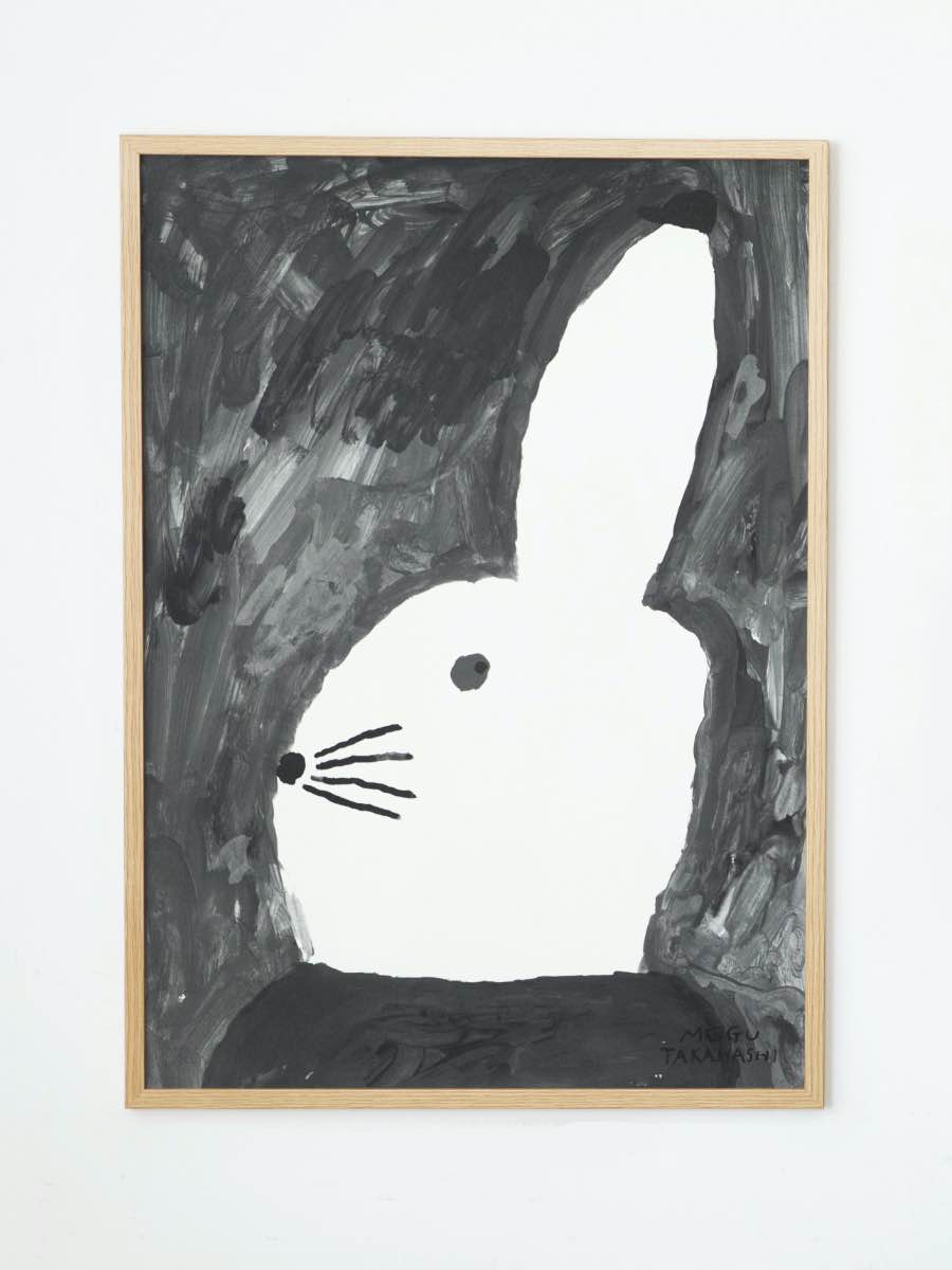 trg0002　Mogu Takahashi ／RABBIT WITH SMALL HAT（50cm×70cm）